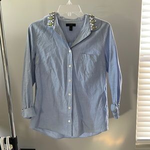 J. Crew jeweled collar button down
